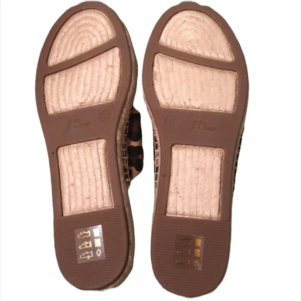 NIB J.CREW LEOPARD ESPADRILLE SLIDES